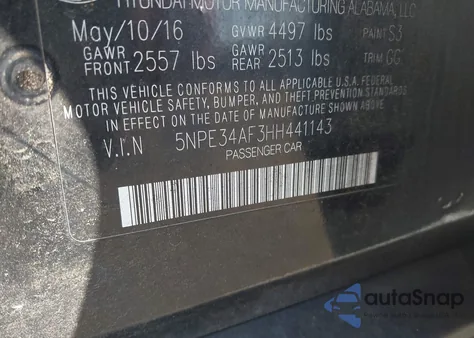 2017 Hyundai Sonata Sport from USA, damaged, VIN 5NPE34AF3HH441143